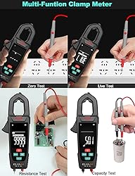 QLUUE Clamp Meter 9999 Counts, Multimeter Measures