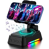 AUYLE Gifts for Men Women, Cell Phone Stand with Bluetooth Speaker and Ambient Light, Stereo Sound, Adjustable Phone Holder, Cool Tech/Christmas/Birthday Gift Idea for Dad Mom Husband