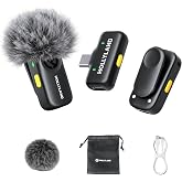 Hollyland LARK A2 Mini Duo(2TX + 1RX) Wireless Microphone, Noise Canceling | Plug &amp; Play, Detail-Rich Audio, 200m, AI Auto-Limit, 14H Use, Mini Microphne for iPhone17/16/15/Android, Vlog, Streaming