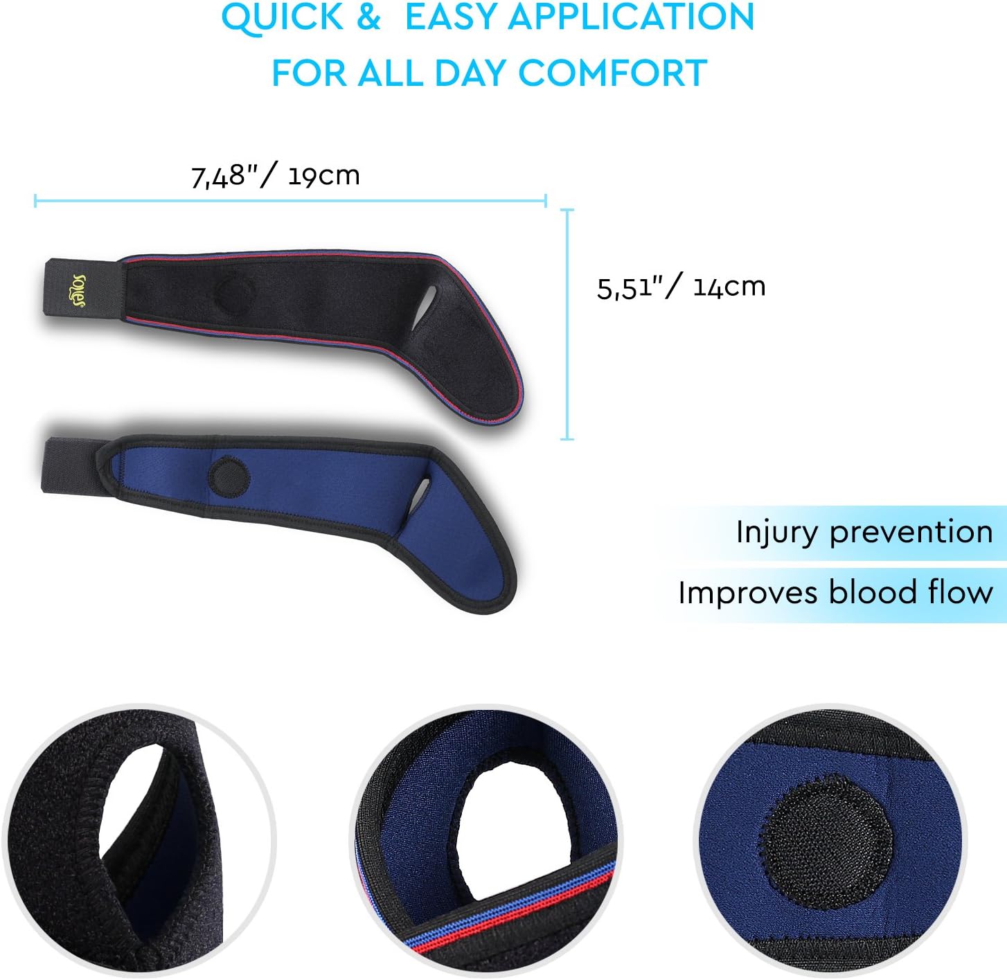 SOLES Neoprene Wrist Bandage & Support Breathable Neoprene, Extreme Comfort One Size Fits All, Fits Both Wrists, Soft - Image 5