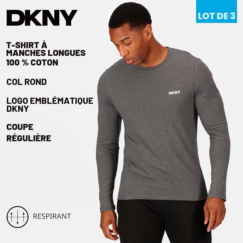 Warriors Tee Shirt Homme Manche Longue Coton | Lot Trois Pièces | T-Shirt Masculin Col Rond | Vêtements Sportswear | Tenue Sport Quotidienne Polyvalente