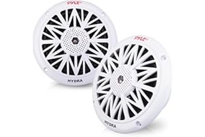 Pyle 5.25 Inch Dual Marine Speakers - 2 Way Waterproof and Weather Resistant Outdoor Audio Stereo Sound System with 150 Watt 