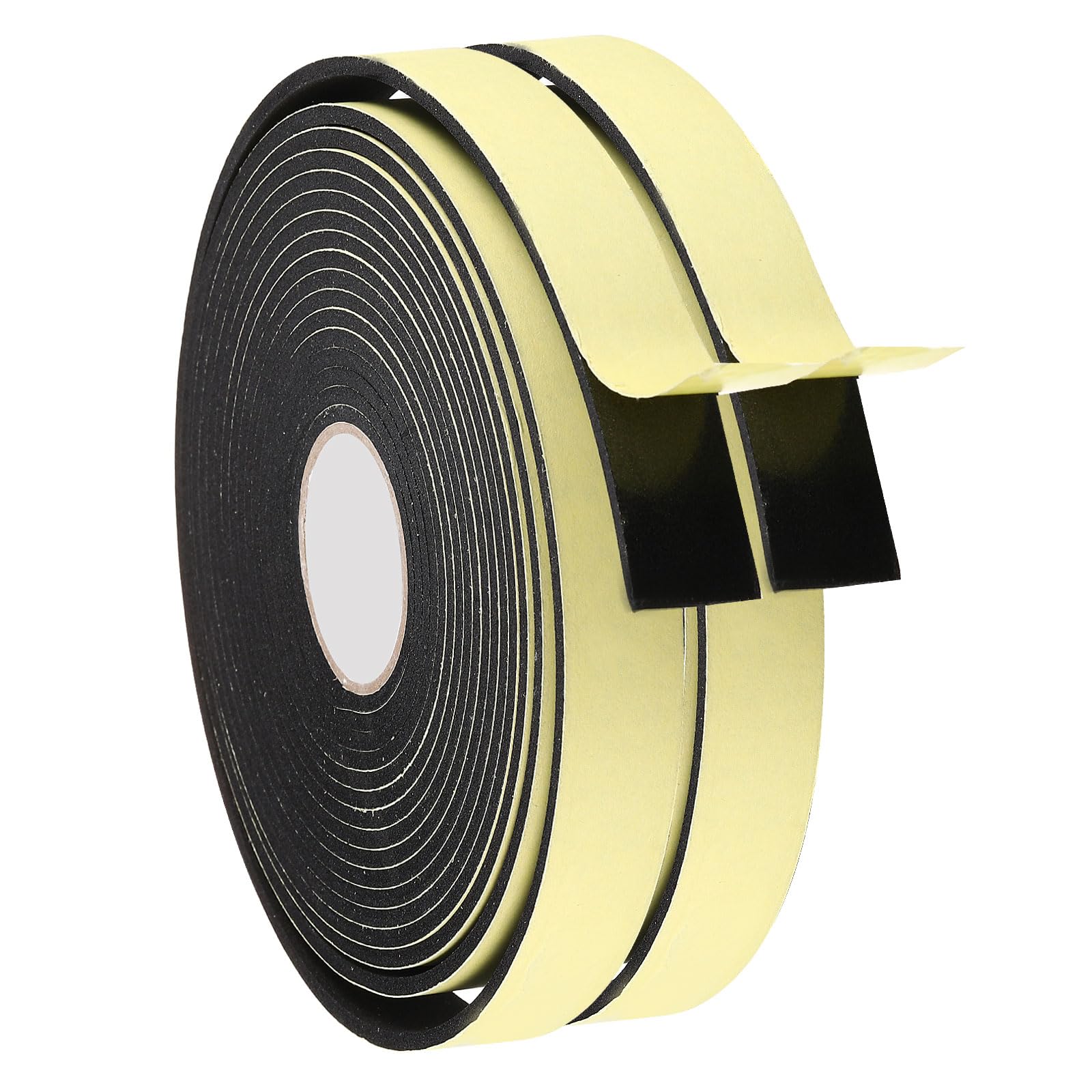 PATIKIL Weather Stripping Door Seal, 2 Roll 5m/16ft Sealing Foam Tape Single Sided Strip for Window Door Insulation, Black (13/16 Inch x 1/8 Inch x 16Ft)