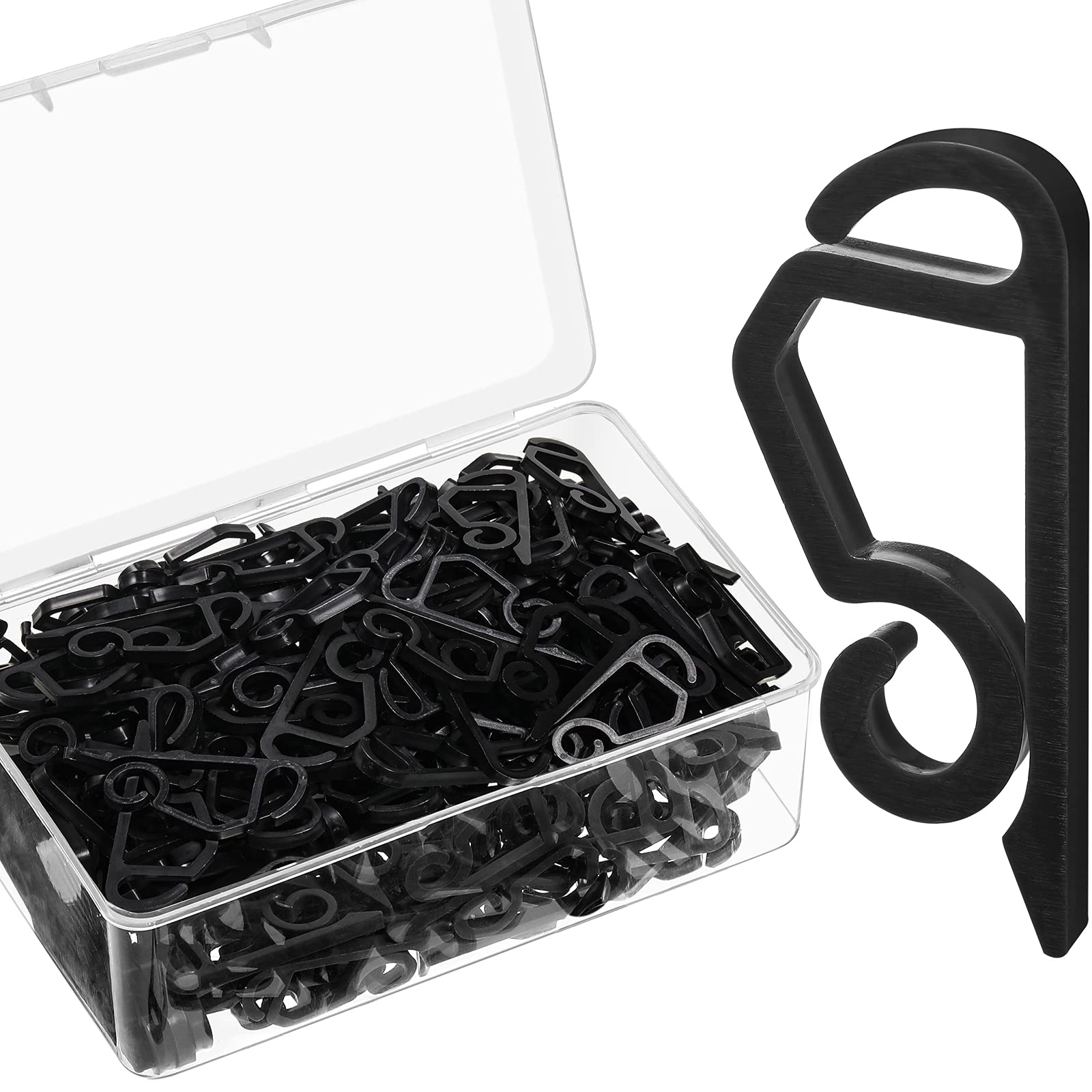 Christmas Light Clip Outdoor Gutter Hook Weatherproof Outdoor Light Clip Holiday Light Clip for Christmas Decoration String Light (200, Black)