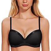 Wingslove Women's Push Up Bra Padded Comfortable Plunge T Shirt Bras Underwire Support Lift Up Add One Cup