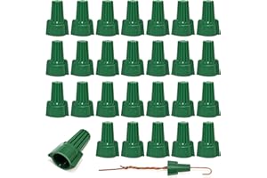 Professional Winged Ground Wire Connector Nuts with Hole by Dirvcp - 100-Pack of UL Listed Spring Loaded Wire Nuts for Safe Electrical Connections