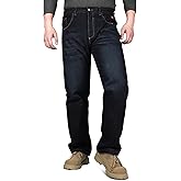 KONRECO FR Pants for Men Flame Resistant 14oz Heavy Duty Denim Pre-Washed Relaxed FR Jeans