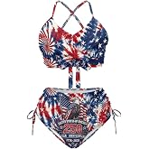 Jndtueit Women's Bikini Set Twist Front Halter Swimsuit Top 2 Piece High Waisted Beach Bathing Suits Swimwear