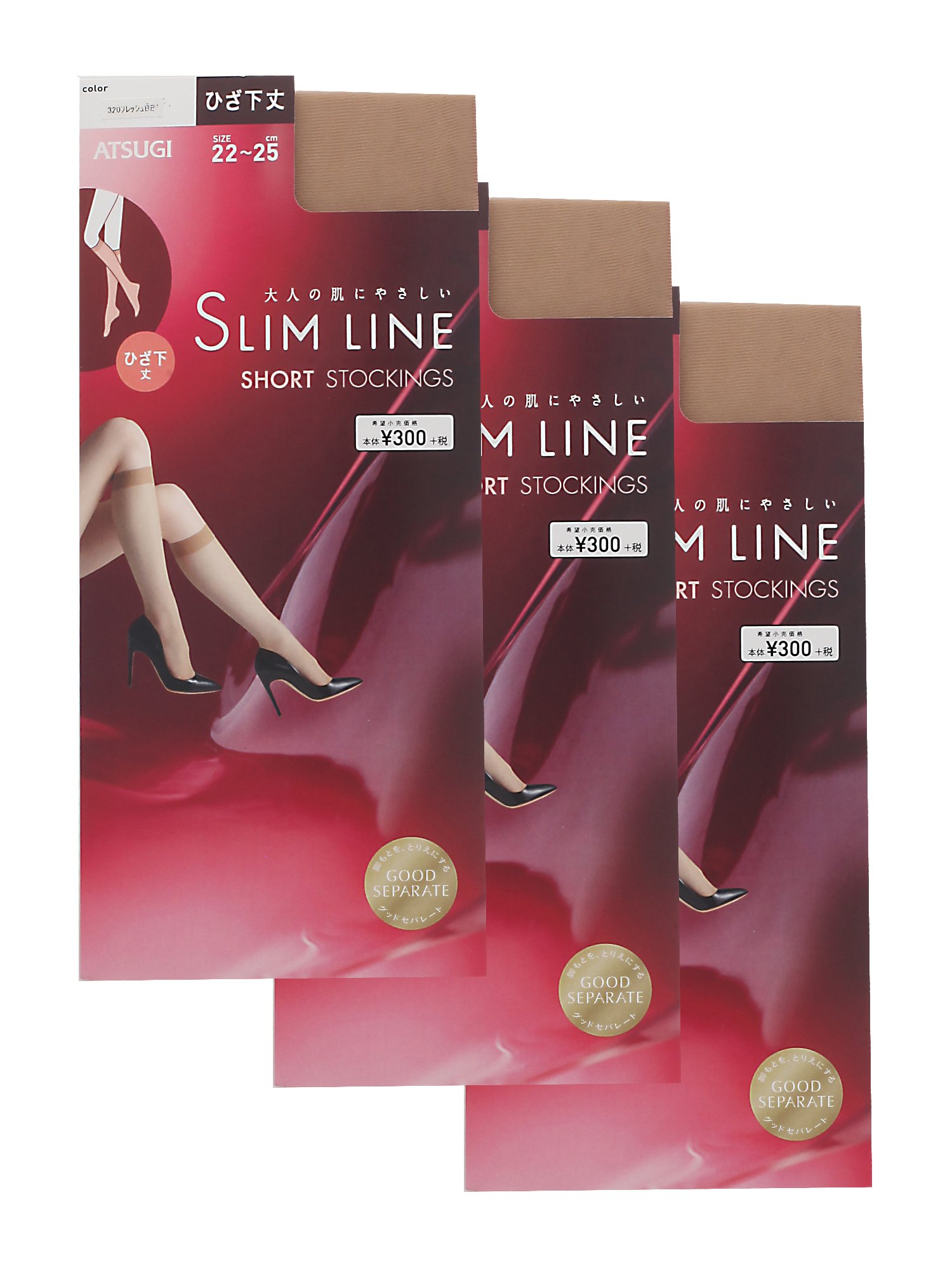 アツギ SLIM LINE ひざ下丈 ストッキング 3足組の商品画像
