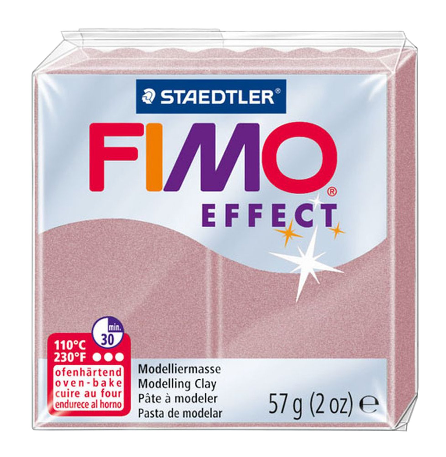 Staedtler Fimo Effect Polymer Clay 2 oz. Rose Pearl, Acrylic, Multicoloured, 0.55 x 2.05 x 2.05 cm — image 1