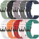 10-Pack Band Compatible with Honor watch GS 4, Magic Watch 2, Dream, 22mm Silicone Strap Wristband Replacement Band for Amazfit Bip 5, GTR 4, GTR 3 Pro