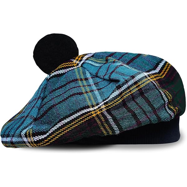 Scottish Blue Wool Balmoral Hat – Traditional Tam, Beret, Kilmarnock Style