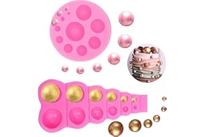 LEFUBABY DIY 3D Pearl Fondant Mold Ball Pearl Semi Sphere Chocolate Silicone Molds Cake Decorating Sugar Lollipop Mold Dome Mousse Accessories Bakeware Tool