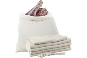 DUMPMAN Game Bags Elk - Hunting Meat Bags 5-Pack(4 Large & 1 Small), Durable & Reusable Game Bags with Braided Rope, Game Bags for Elk/bear/Deer/Moose