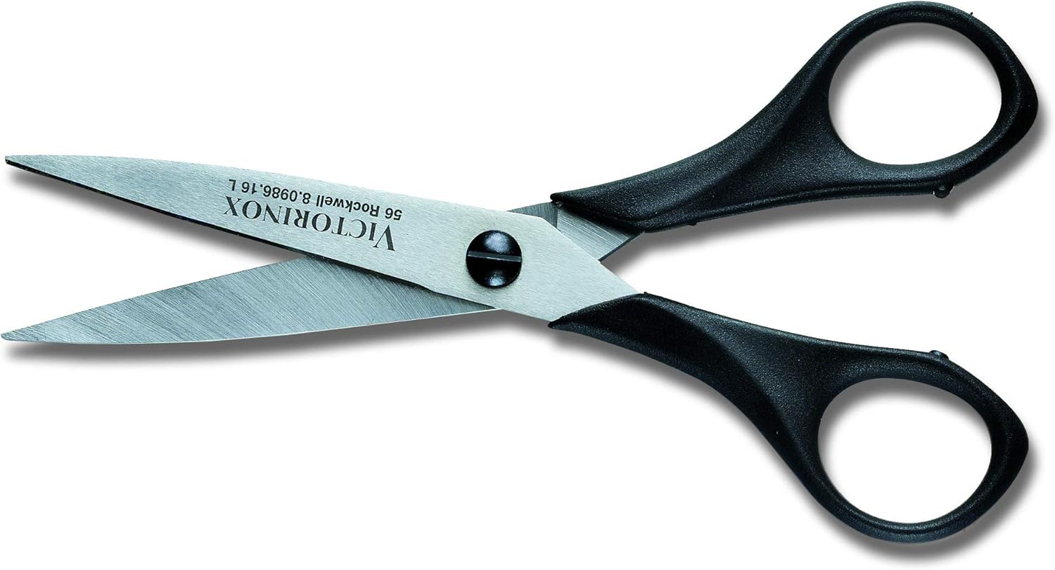 Victorinox Haushalts-/ Bastelschere, 16 cm Gesamtlänge, Kunststoffgriff, Edelstahl, Rostfrei, schwarz