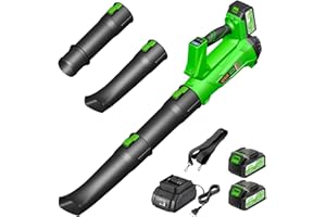 VITALFLOW Cordless Leaf Blower with Battery and Charger, 540 CFM/170 MPH Leaf Blower Cordless, 2 X 6.0Ah Electric Lawn Blower, Lightweight Battery Powered Leaf Blowers for Patio Lawn Care Outdoor Cleaning