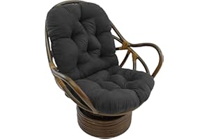 Blazing Needles Microsuede Tufted High Back Chair Cushion, 1 Count (Pack of 1), Black