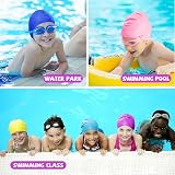 Nepfaivy Kids Swimming Cap Silicone 6-14 Purple Non-Slip Comfort view 5