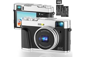 AHLIRMOY 4K Digital Camera, Photography Autofocus 48MP YouTube Vlogging Camera, 16X Digital Zoom Video Camera Anti-Shake with 32GB Micro Card, Compact Point and Shoot Travel Cameras for Gifts(Black)