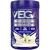 Vega Protein Made Simple Protein Powder, Vanilla - Stevia Free, Vegan, Plant Based, Healthy, Gluten Free, Pea Protein for Women and Men, 9.2 oz (Packaging May Vary)