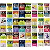 Tea Bags Assortment Variety Sampler Pack - 48 Count - Green, Black, Herbal, English, Chai Tea Breakfast