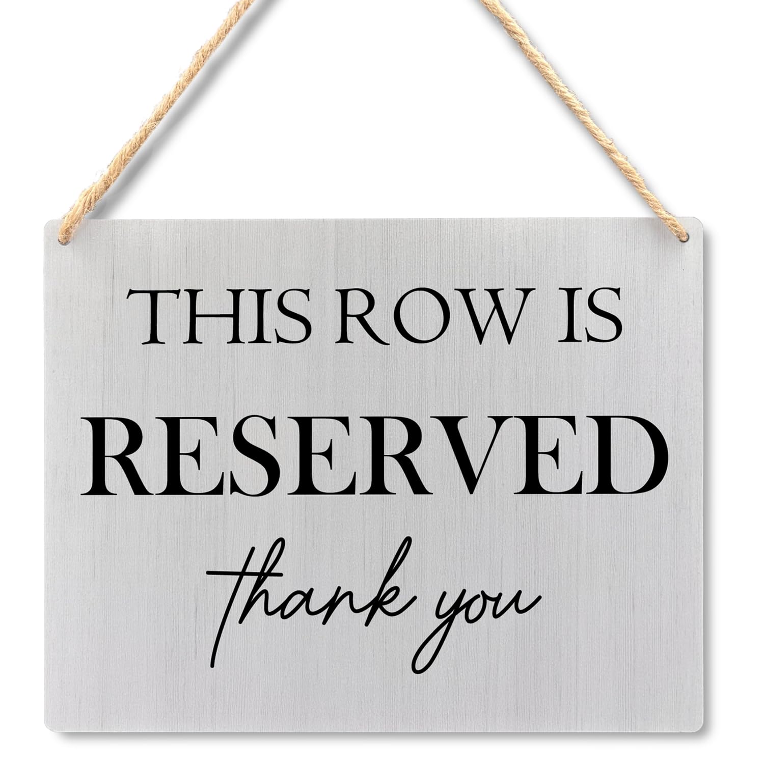 Photo 1 of Ryeolo Reserved Seating Signs - This Row Is Reserved Wooden Hanging Signs for Wedding Chairs, Wedding Decorations for Reception, 10.2x7.8 Inches DAMAGED 