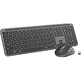 Logitech MK955 Signature Slim Wireless Keyboard and Mouse Combo, for Larger Hands, Quiet Typing and Clicking, Switch Across Three Devices, Bluetooth, Multi-OS, for Windows and Mac