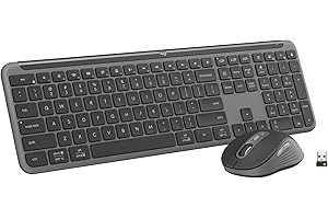 Logitech MK955 Signature Slim Wireless Keyboard and Mouse Combo, for Larger Hands, Quiet Typing and Clicking, Switch Across T