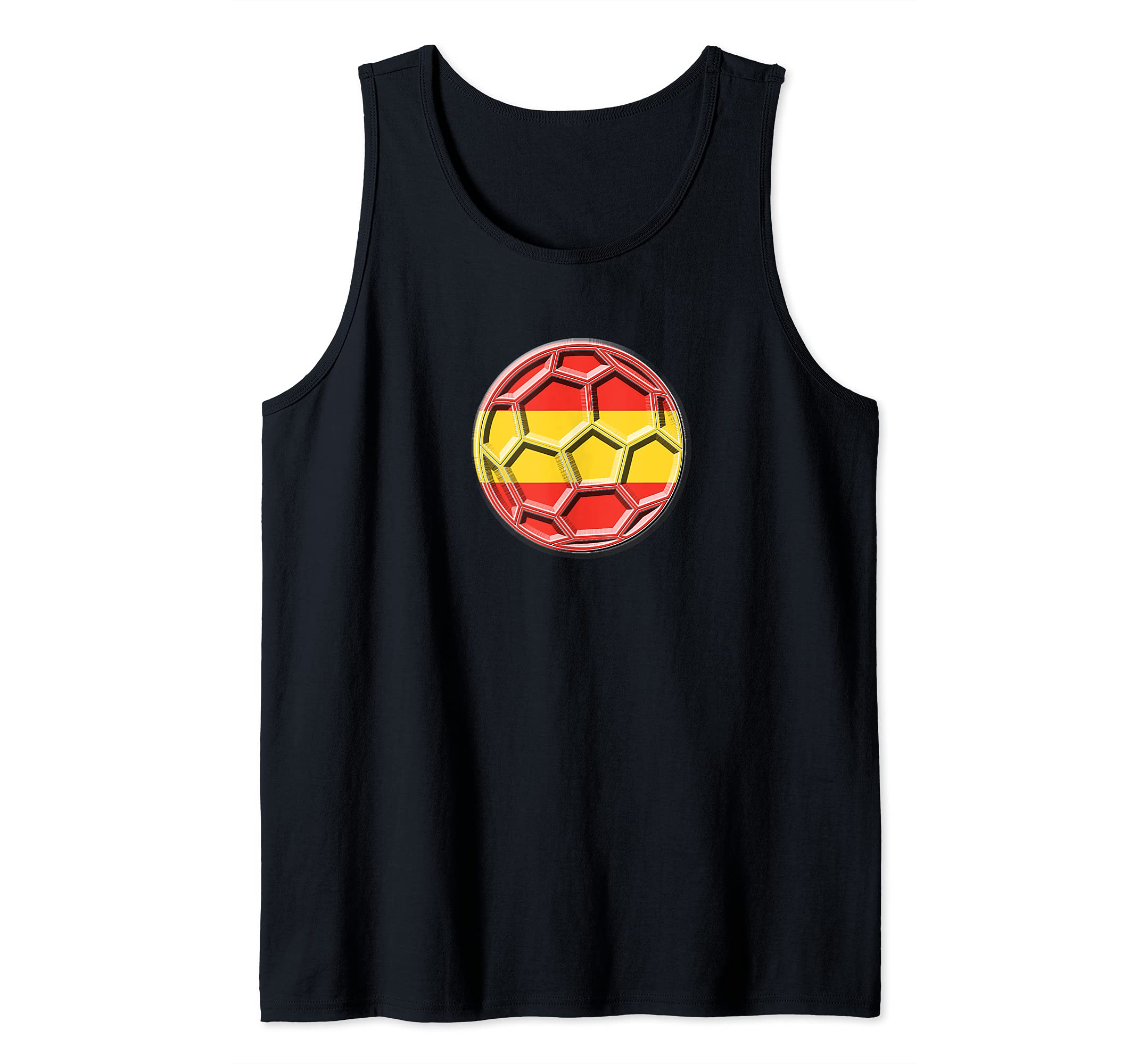 Spain Soccer Ball Flag for Patriotic Spanish Fans Tank Top
