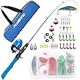 PLUSINNO Kids Fishing Pole with Spincast Reel Telescopic Fishing Rod Combo Full Kits for Boys, Girls, and Adults