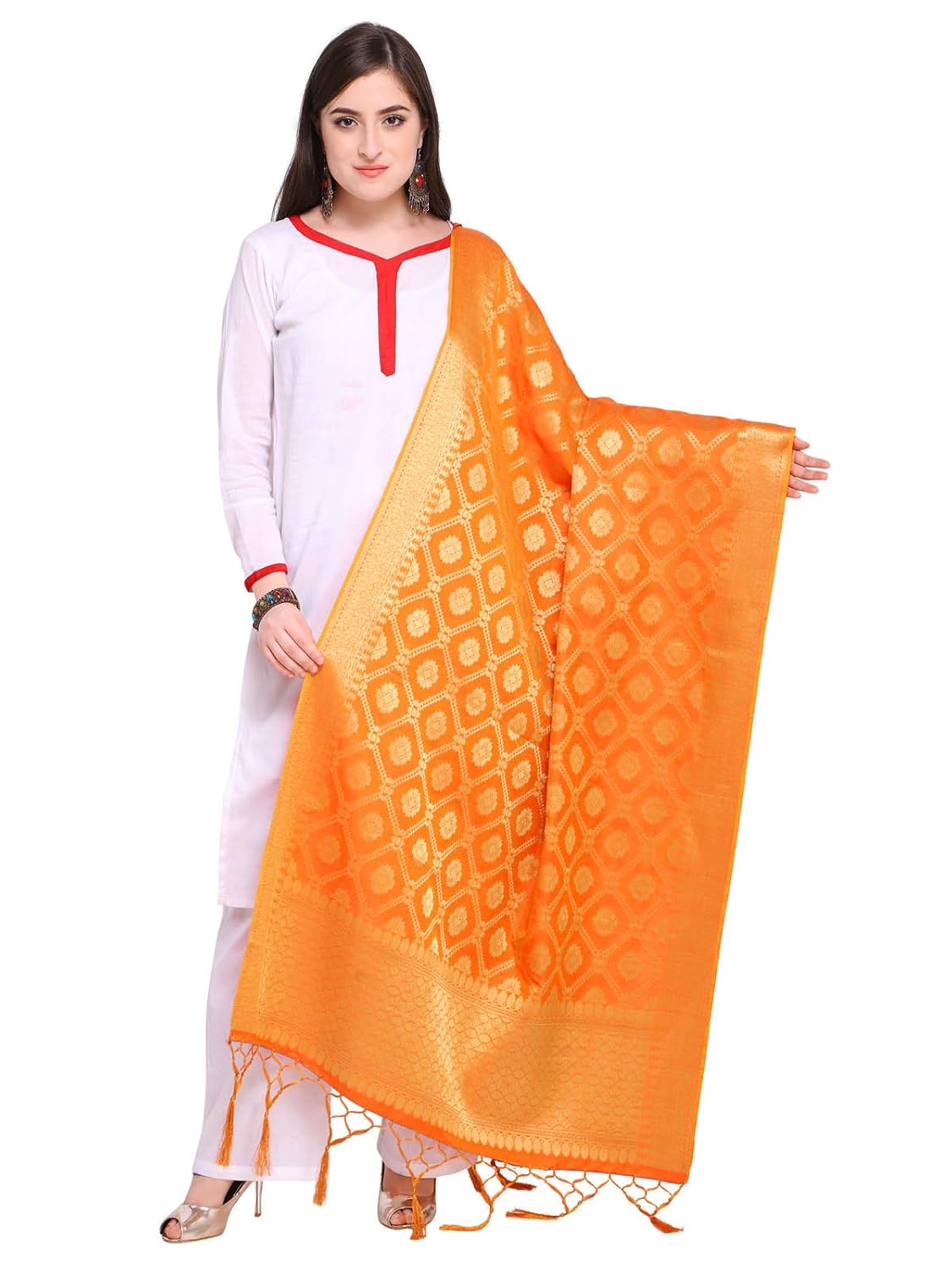 kanchnar women's banarasi silk dupatta