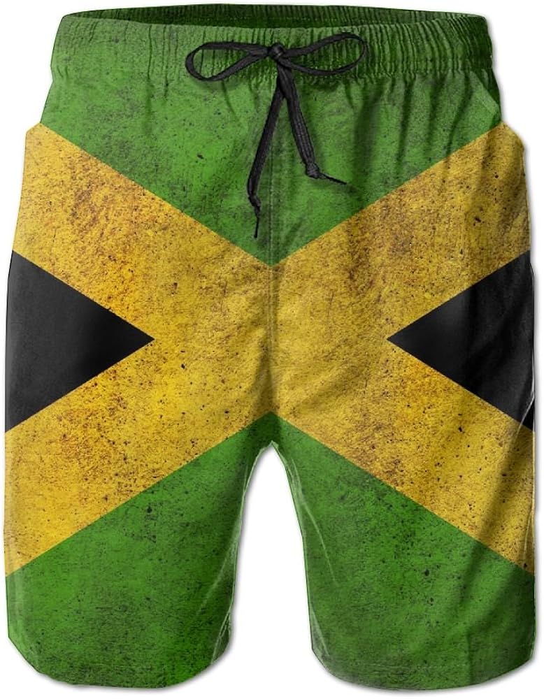 MINGYING Vintage Style Jamaica Flag Quick Dry Trunks Boardshorts Beach