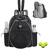 JKAOO Tennis Bags for Women, Waterproof Tennis Sling Crossbody Shoulder Backpack Holds 2 Rackets, Tennis Racket Bag for Pickleball Badminton