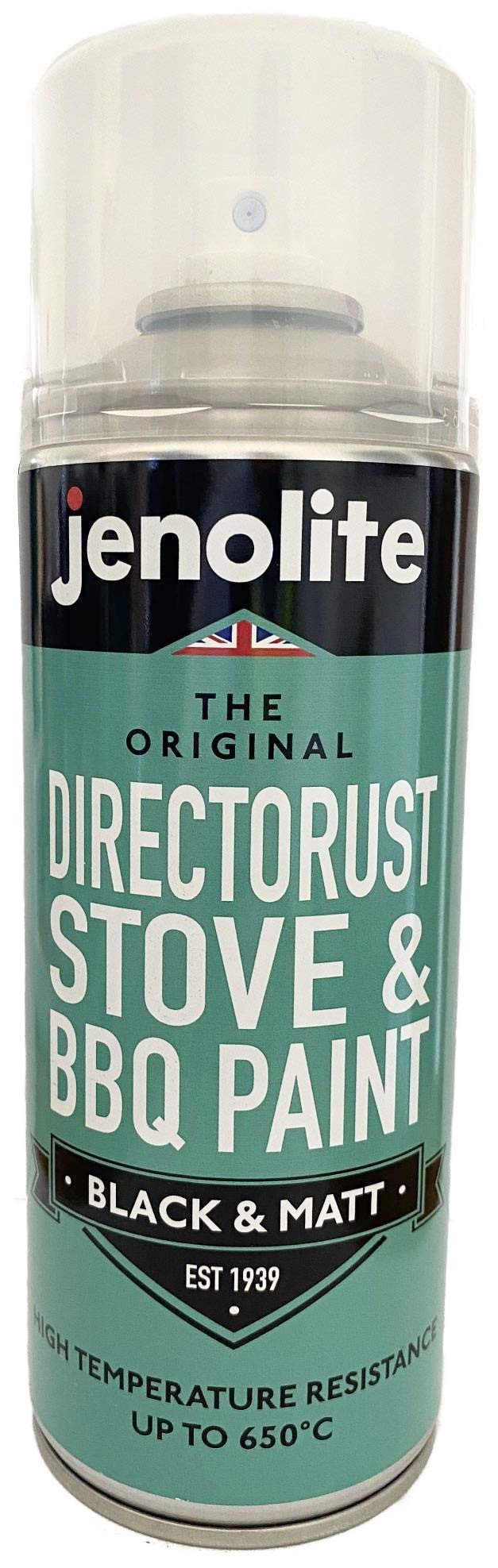 JENOLITE Directorust BBQ & Stove Aerosol Paint Black Matt Very High