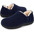 LongBay Men's Slippers Warm Bedroom House Shoes Slip-On Memory Foam Winter House Slippers for Indoor Outdoor