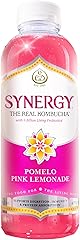 SYNERGY The Real Kombucha - Pomelo Pink Lemonade - 16 fl oz Bottle - Raw Probiotic Drink for Gut Health and Immune Support