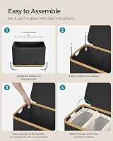 SONGMICS 150L Laundry Basket with 3 Compartments Lid 60x38.5x70.5 cm view 8