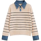 GUNEST Womens Oversized Sweater Cozy Chunky Long Sleeve Mock Turtleneck V Neck Button Down Denim Polo Pullover Tunic Sweaters