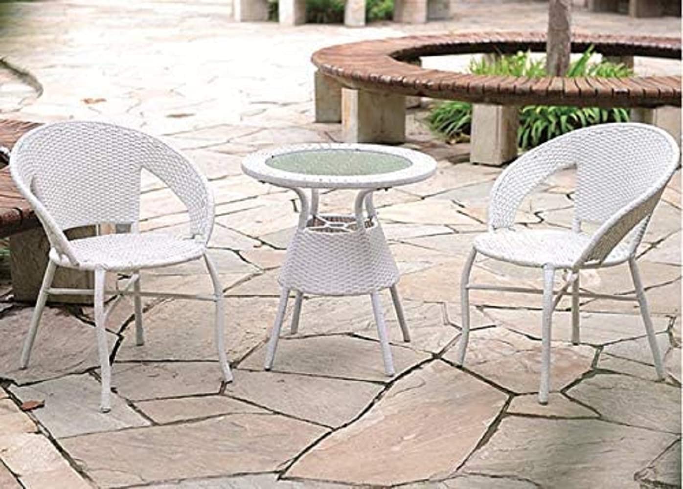 Corazzin Garden Patio Seating Chair and Table Set with Glass Balcony Outdoor Furniture with 1