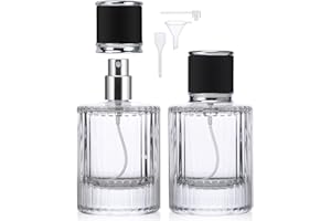 Segbeauty 1.7oz Refillable Perfume Bottle Travel, 50ml Cologne Atomizer Sprayer Empty, 2 Pack Vintage Perfume Bottles Glass F