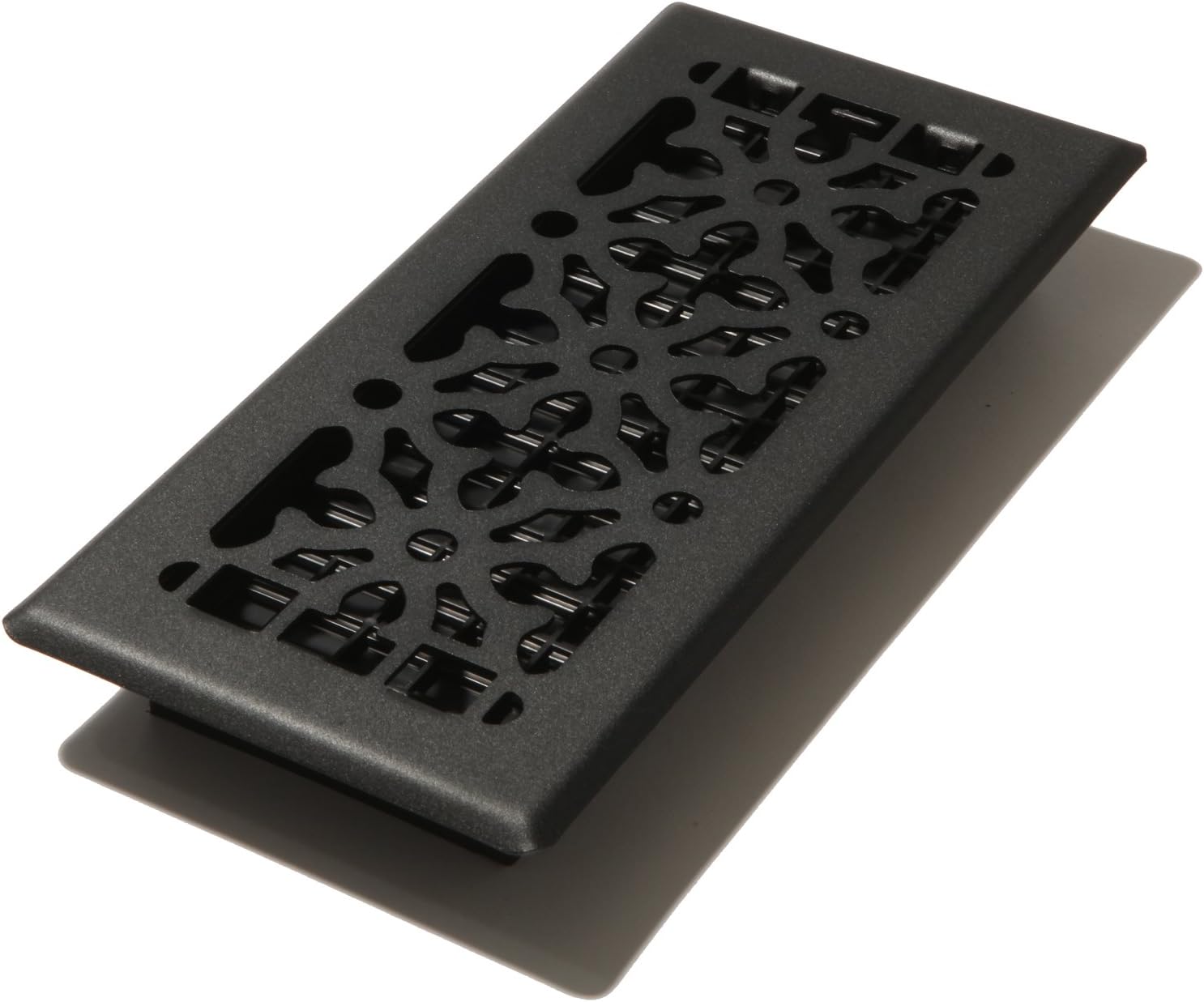 Registers, Grilles & Vents - Decor Grates AGH410-BLK 4-Inch by 10-Inch Gothic Black Steel Floor Register, Textured Black