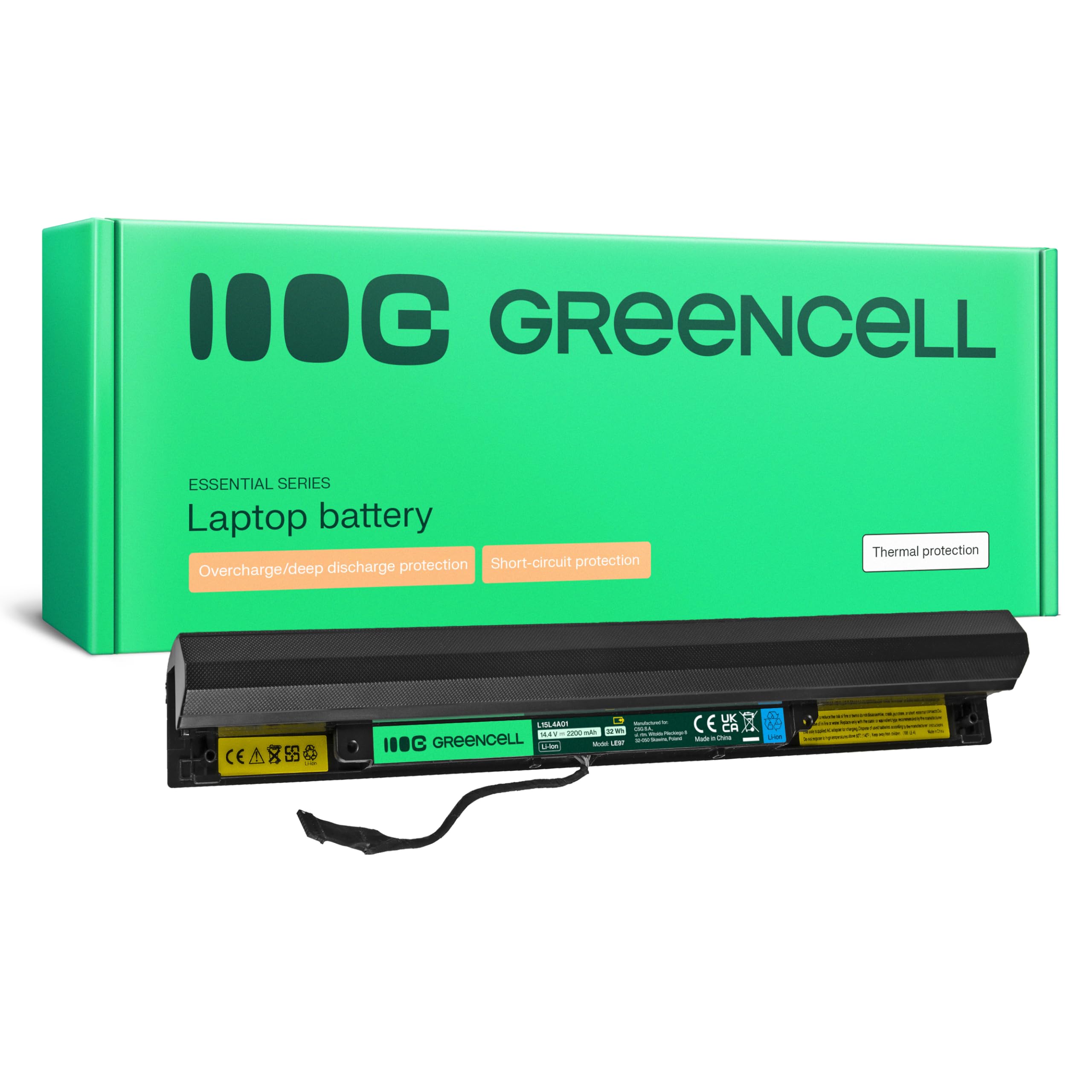 Green Cell L15L4A01 L15M4A01 L15S4A01 L15L4E01 L15M4E01 L15S4E01 Laptop Battery for Lenovo IdeaPad 100-15IBD 300-15ISK B50-50 B71-80 10 0-14IBD 300-14ISK 300-17ISK