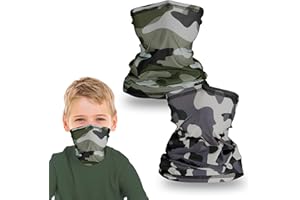 TuXCen Kids Camo Gaiter for Girls Boys Youth Adult Face Masks Gator Cooling Bandana Balaclava UV Protection Weather