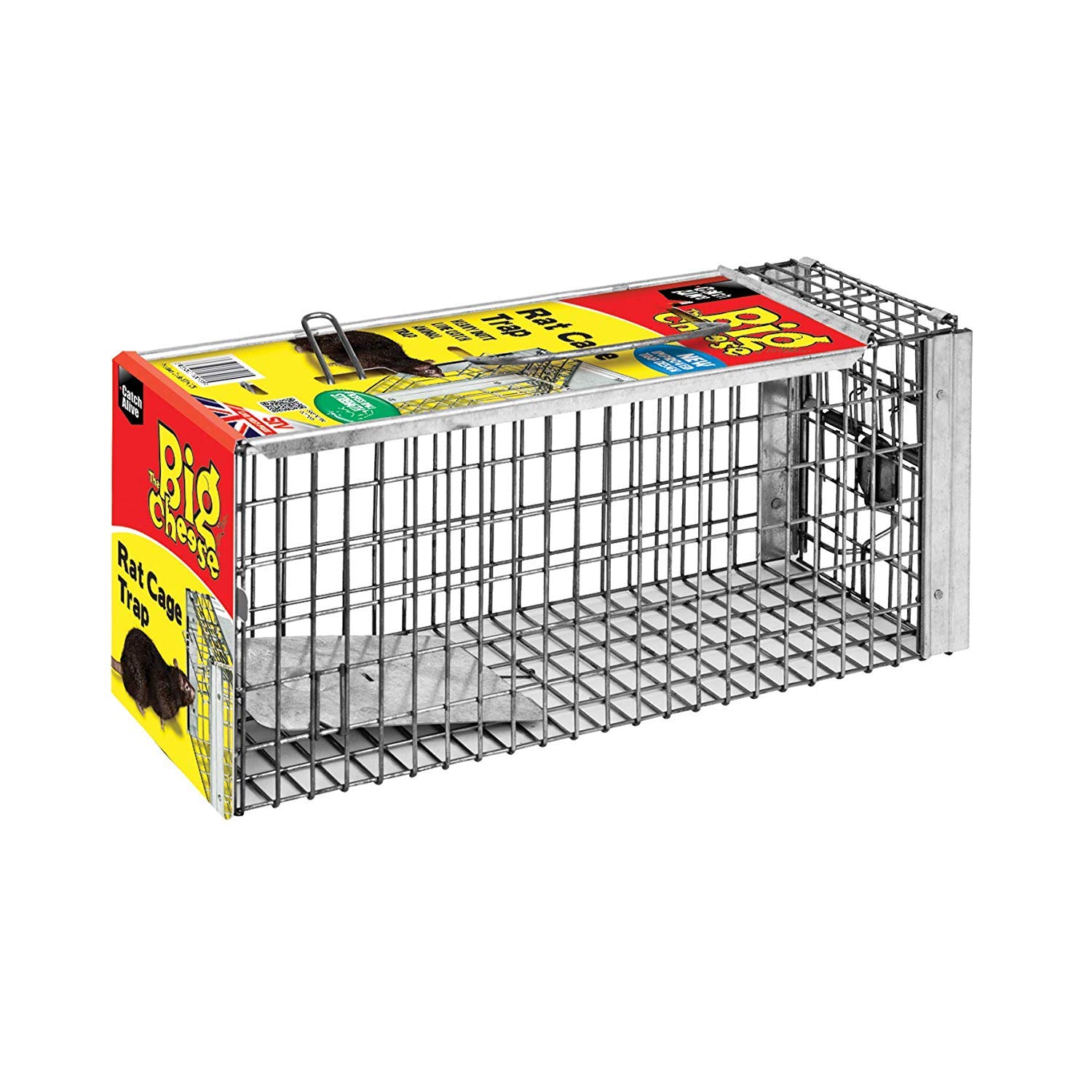The Big Cheese Rat Cage Trap (Large, Humane, LiveCatch Trap, Use Indoors and Outdoors in