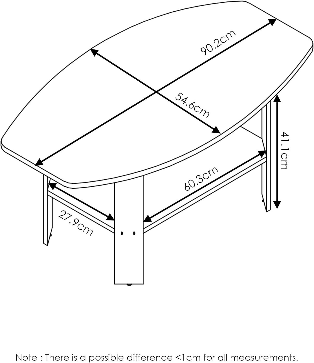Furinno Simple Design Coffee Table, Espresso: Kitchen & Dining