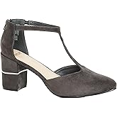 EVANS Women's WIDE FIT Gracie Heel, Grey