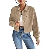 OYOANGLE Women's Long Sleeve Button Down Corduroy Shirt Drop Shoulder Trendy Fall Coat
