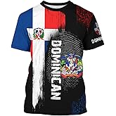 Dominican Flag T-Shirt Dominican Emblem Tee Printed Crewneck Short Sleeve Casual Sports Top Jersey Unisex