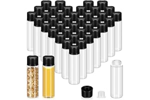 Lallisa 80 Pcs 7 ml Small Glass Vials with Screw Caps Anointing Oil Bottles with Plastic Stopper Mini Sample Clear Leakproof Glass Bottles for Liquids Aromatherapy Fragrance Lightweight Perfume Travel