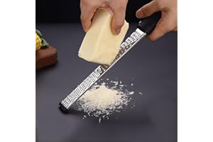 Stainless Steel Cheese Grater Handheld, Sharp Parmesan Cheese Shredder & Lemon Zester with Non-Slip Handle, Fine Grater for C